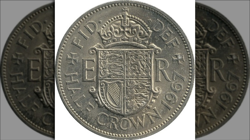 British 1967 half crown coin