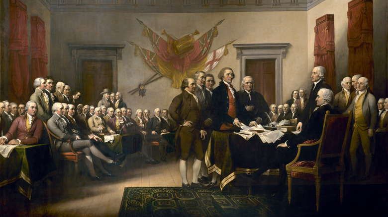 Painting of drafting of the Declaration of Independence