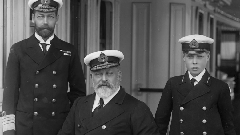 Edward VII on boat with son and grandson