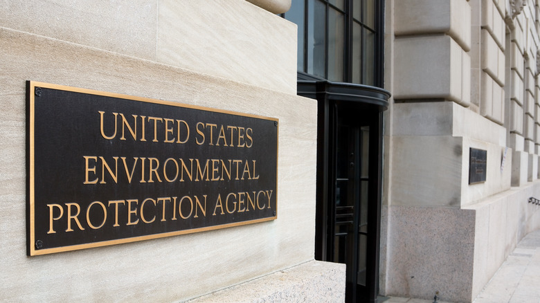 Environmental Protection Agency sign on building