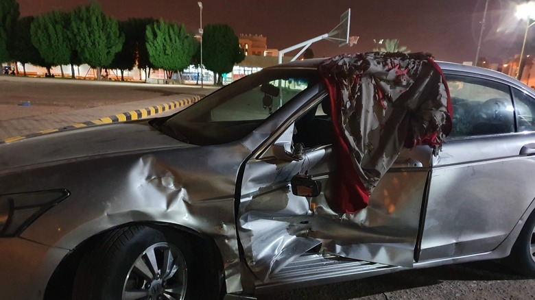 car crushed from an accident in 2019