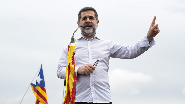 Jordi Sànchez speaking at a rally