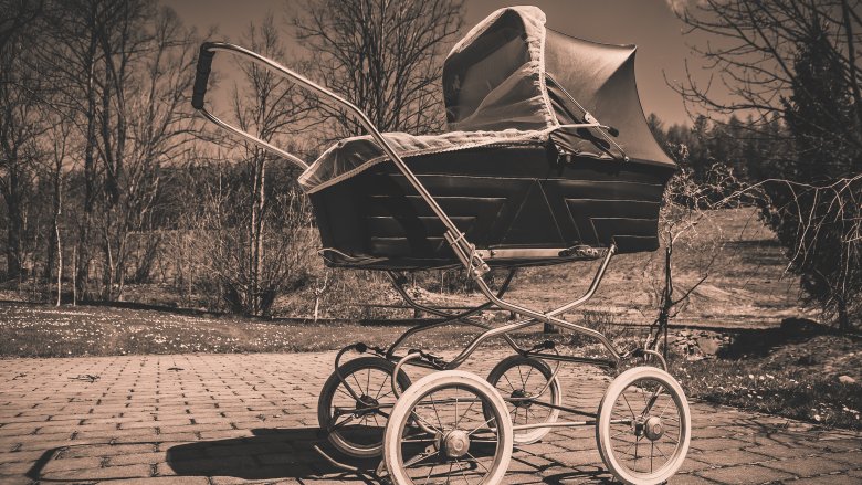 baby carriage outside park