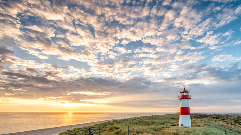 red lighthouse in Holstein