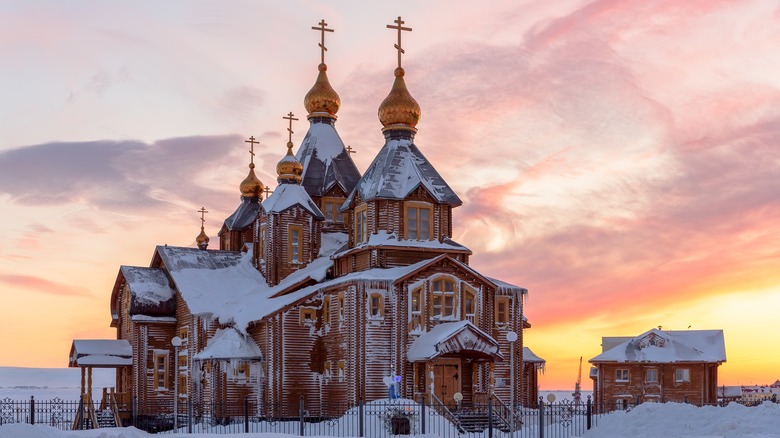 wooden cathedral in Russia