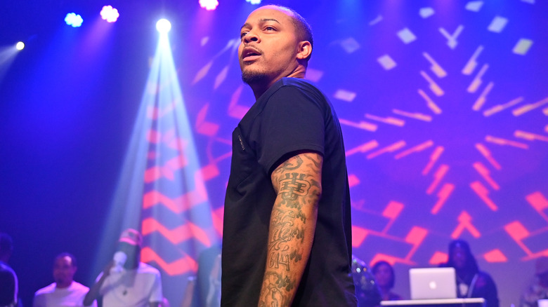 Bow Wow black shirt performing onstage