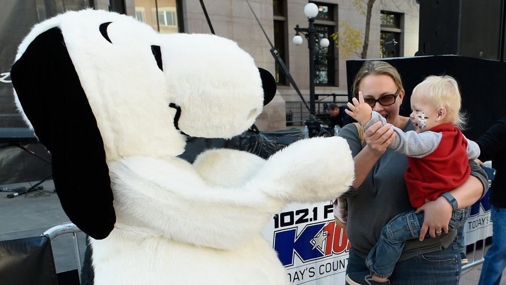 A photo from an event celebrating Charles Schulz's life featuring Snoopy