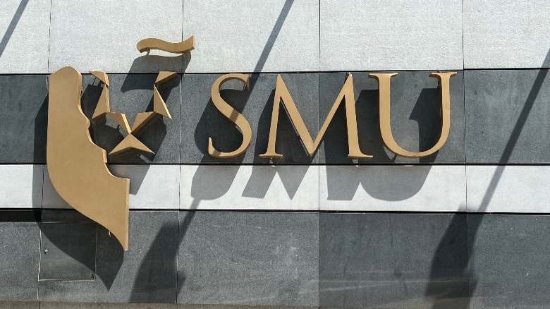 SMU logo on building