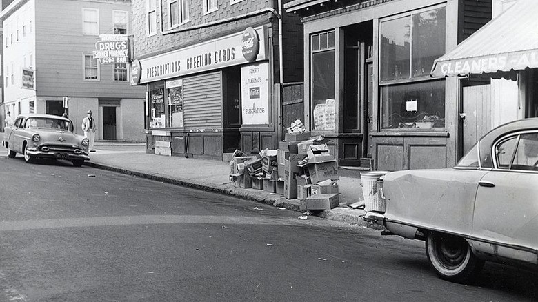 Eerily quiet Boston street corner