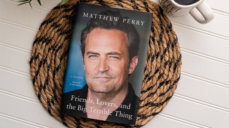 Matthew Perry's memoir on a table