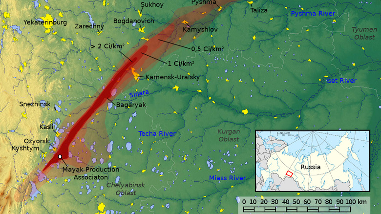 Map of the radioactive contamination