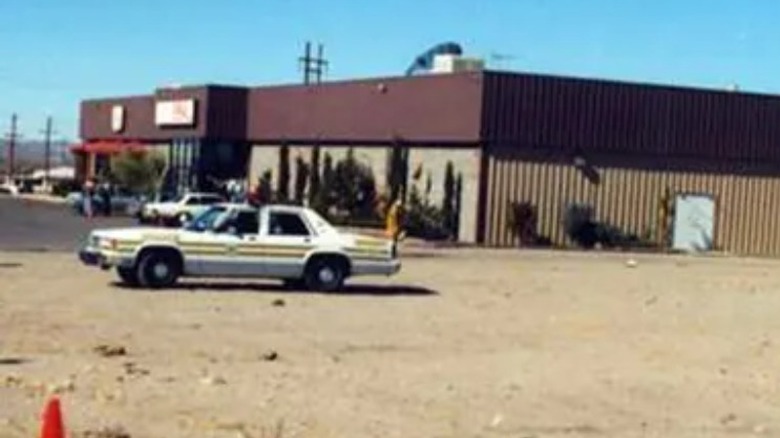 Las Cruces Bowl parking lot with police cars