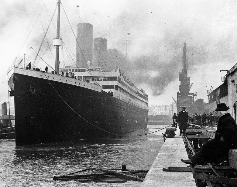 Titanic at Southampton docks