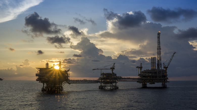 Ocean drilling rigs in South China Sea