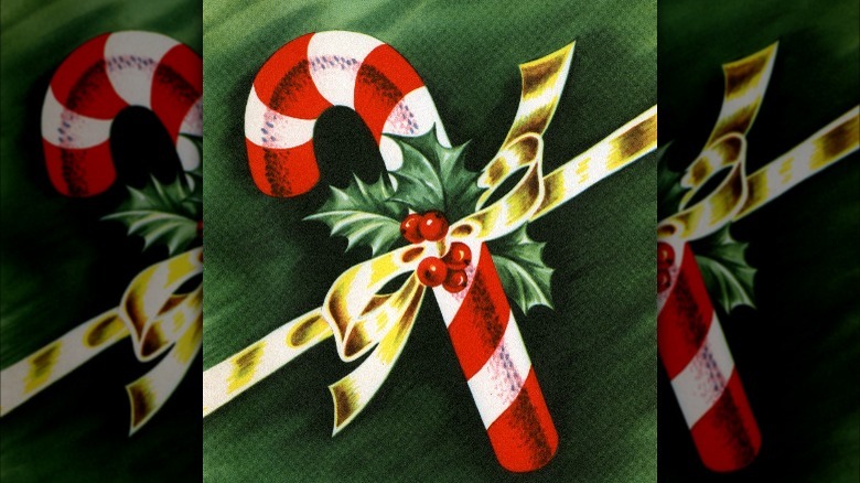 candy cane vintage artwork 1940s-1950s