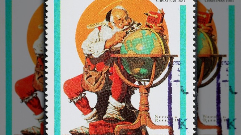 Norman Rockwell stamp Santa 