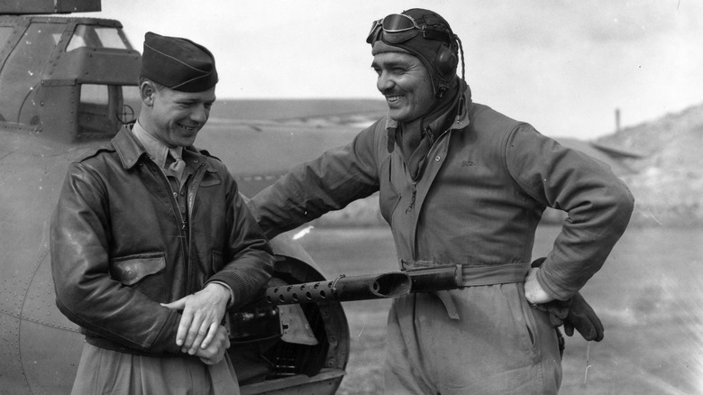 Clark Gable with instructor 