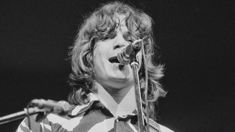 Black and white photo of Steve Miller