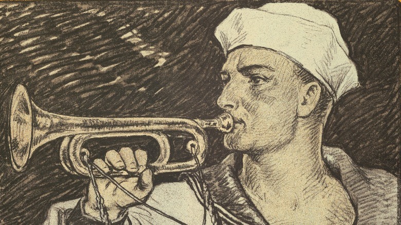 U.S. Navy bugler drawing