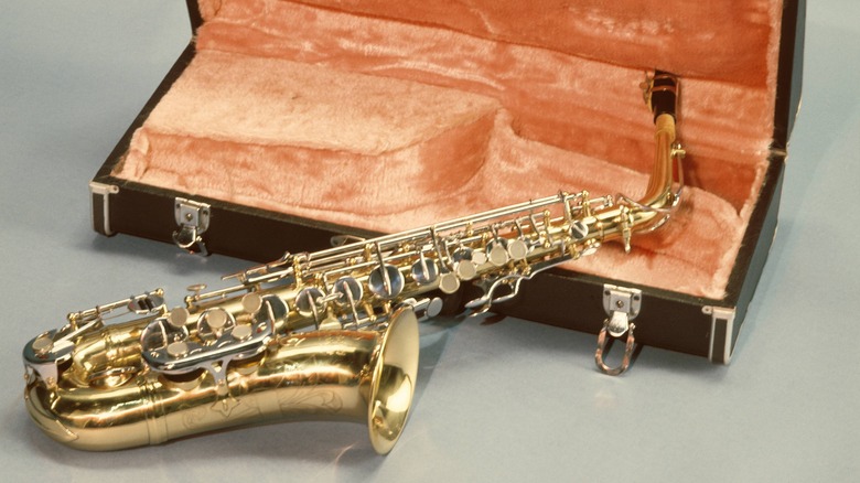 saxophone and case