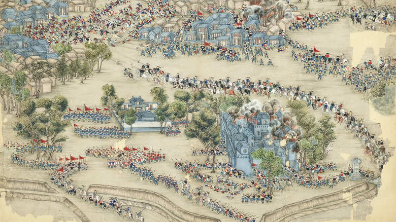 Taiping rebellion painting fortress armies houses