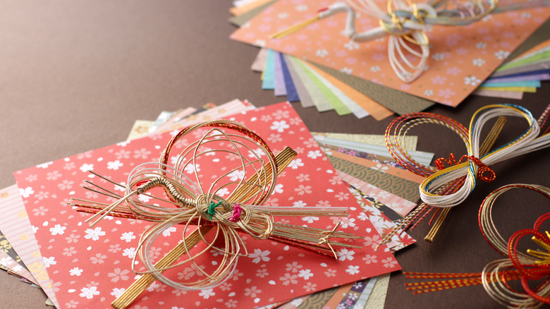 Japanese paper and mizuhiki ornaments