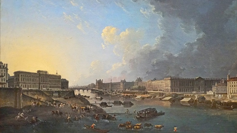 18th-century painting of the Louvre and the Monnaie