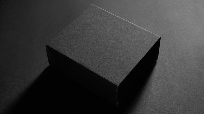 Black box on black background