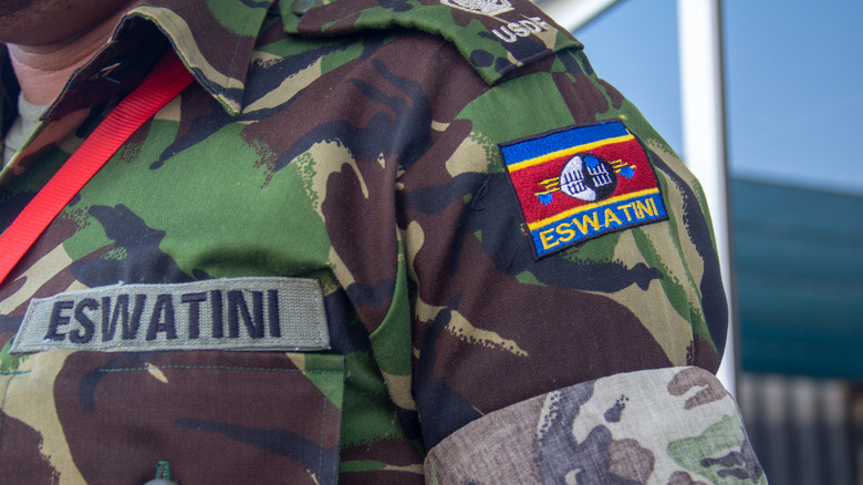 Soldier wearing Eswatini uniform