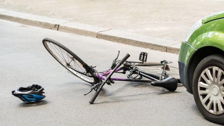 bicycle hit by car