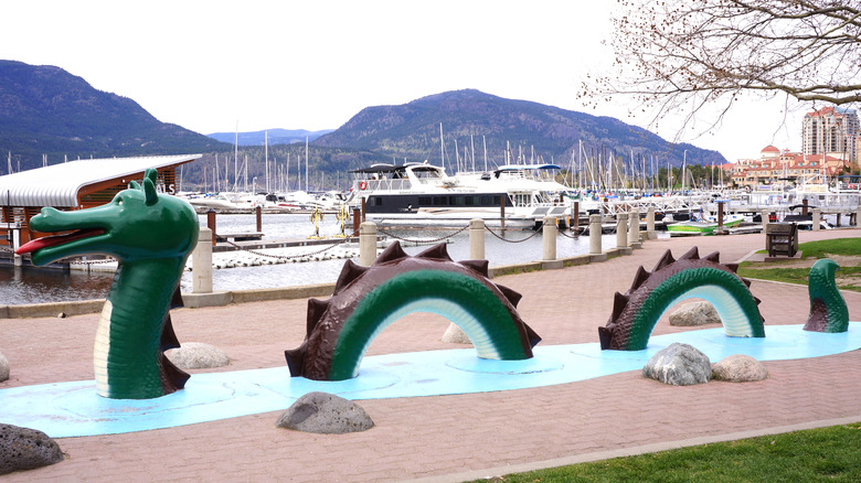 Cartoony statue of Ogopogo