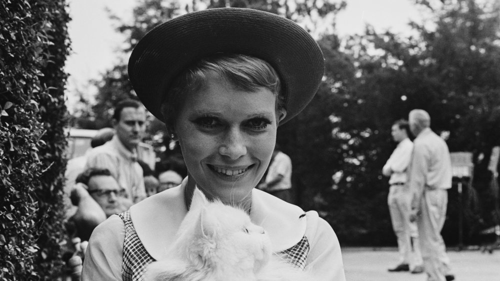 Mia Farrow on set of Rosemary's Baby