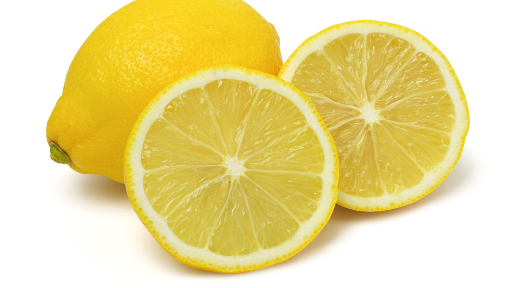 Lemons on a white background