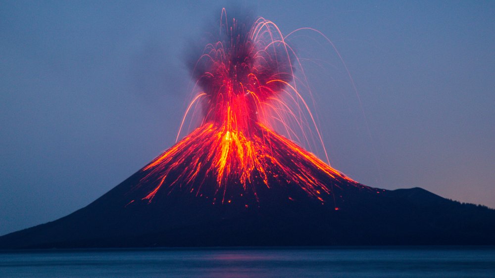 Erupting volcano