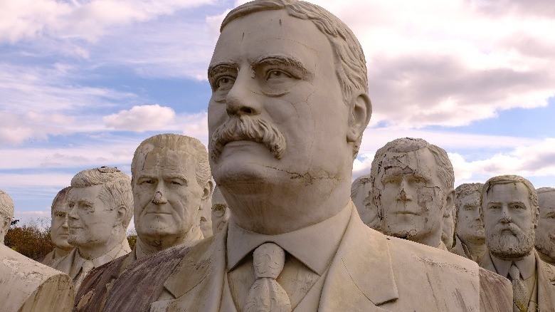 visitors to decaying busts