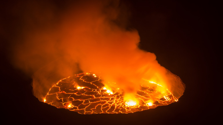 lava lake inside Mount Nyiragongo