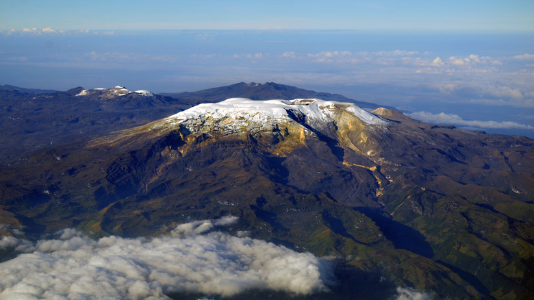 aerial shot of Nevado del Ruiz