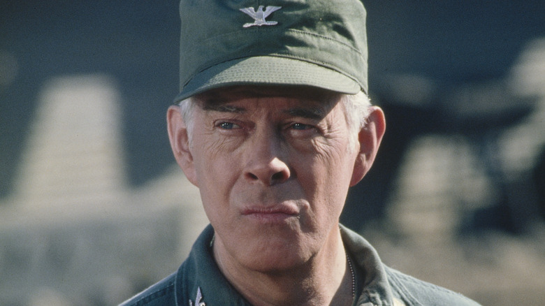 Harry Morgan M*A*S*H set pursing lips