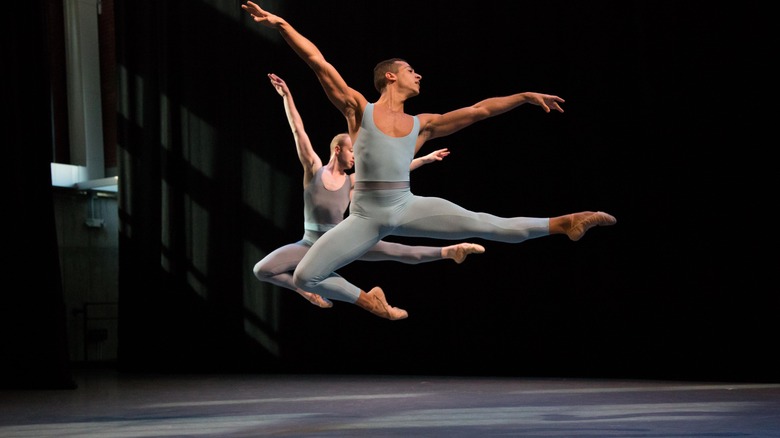 male dancers jumping