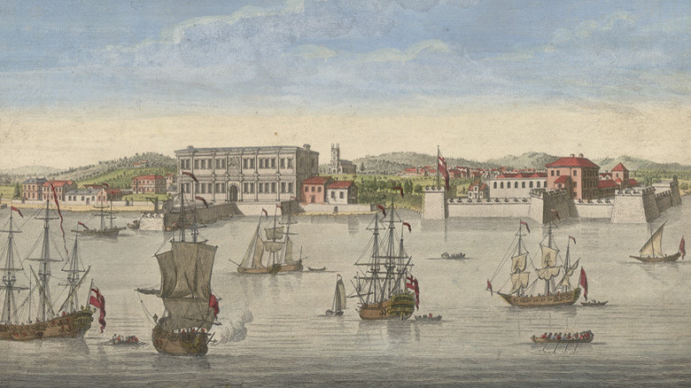 East India Company ships docking