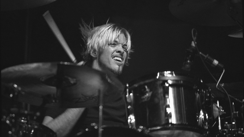 Taylor Hawkins playing the drums