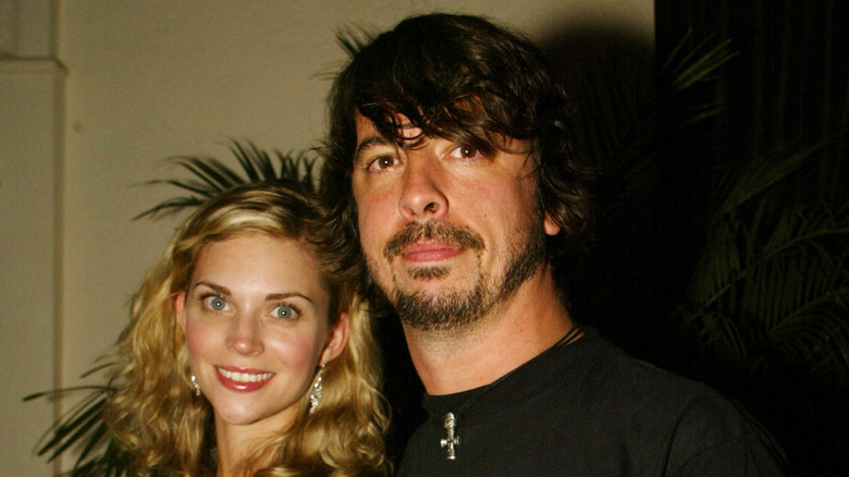 Jordyn Blum and Dave Grohol posing together at School of Rock premiere in 2003