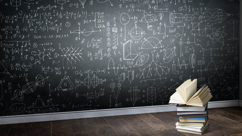 blackboard with math formulae