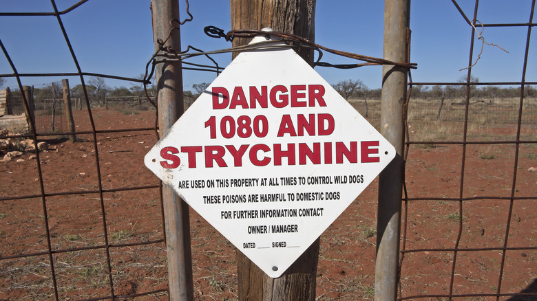 danger strychnine sign