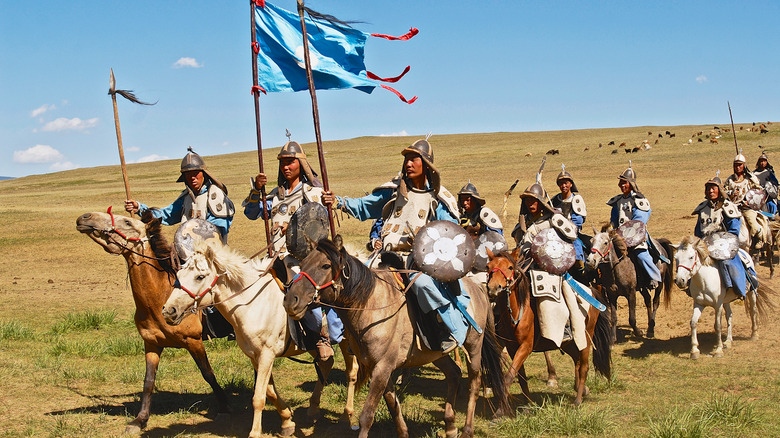 mongolian horseriders reenactors