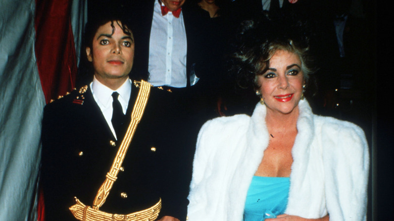 Elizabeth Taylor with Michael Jackson in formals