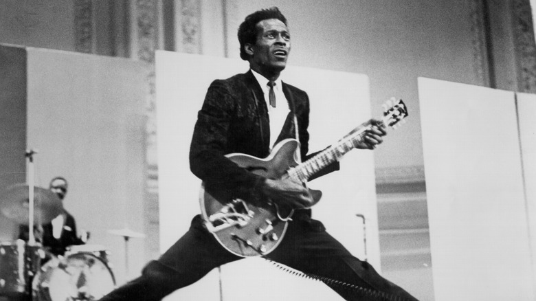 Chuck Berry playing guitar