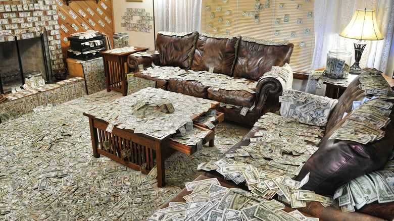 room full of cash