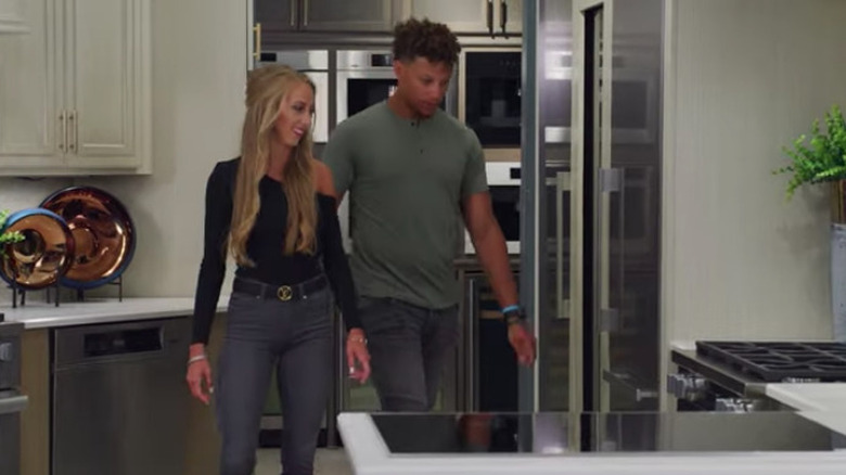 Patrick and Brittany Mahomes showing off their kitchen