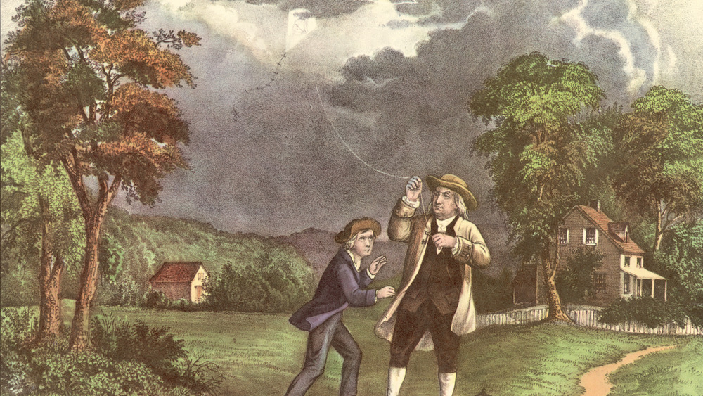 Franklin and son capture electricity